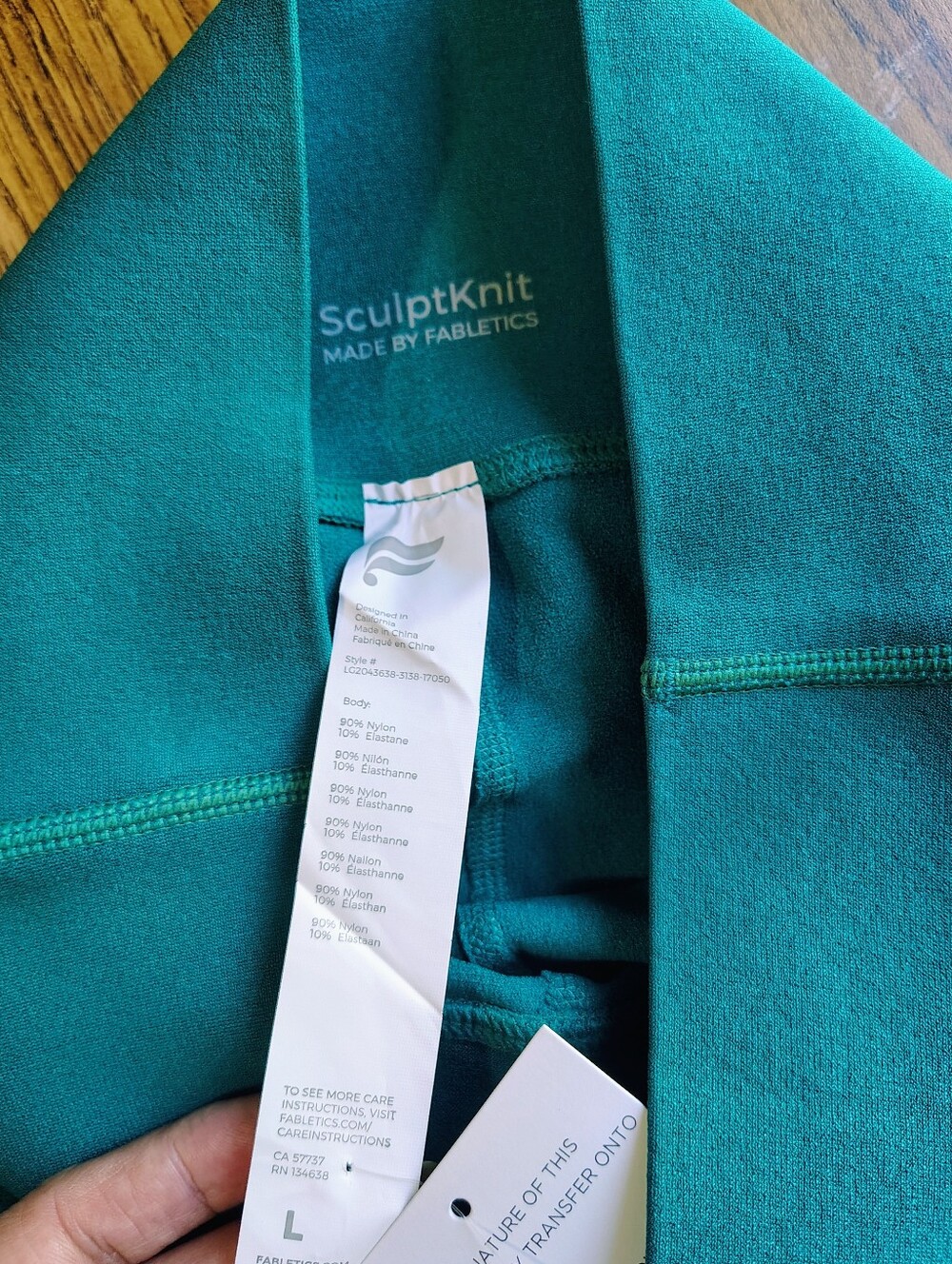 NWT Fabletics High Waisted Sculpt Knit Performance Classic Legging Green sz L. - Picture 5 of 14